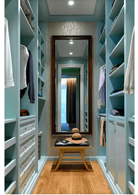 Параллельная гардеробная комната с большим зеркалом Владимир
